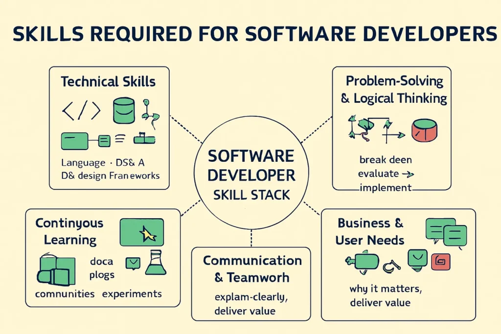 إنفوجراف احتراف كتابة كود برمجي: كود نظيف، هندسة SOLID، اختبارات، تحكم بالإصدارات، توثيق، أداء، أمان، وخط أنابيب CI/CD.